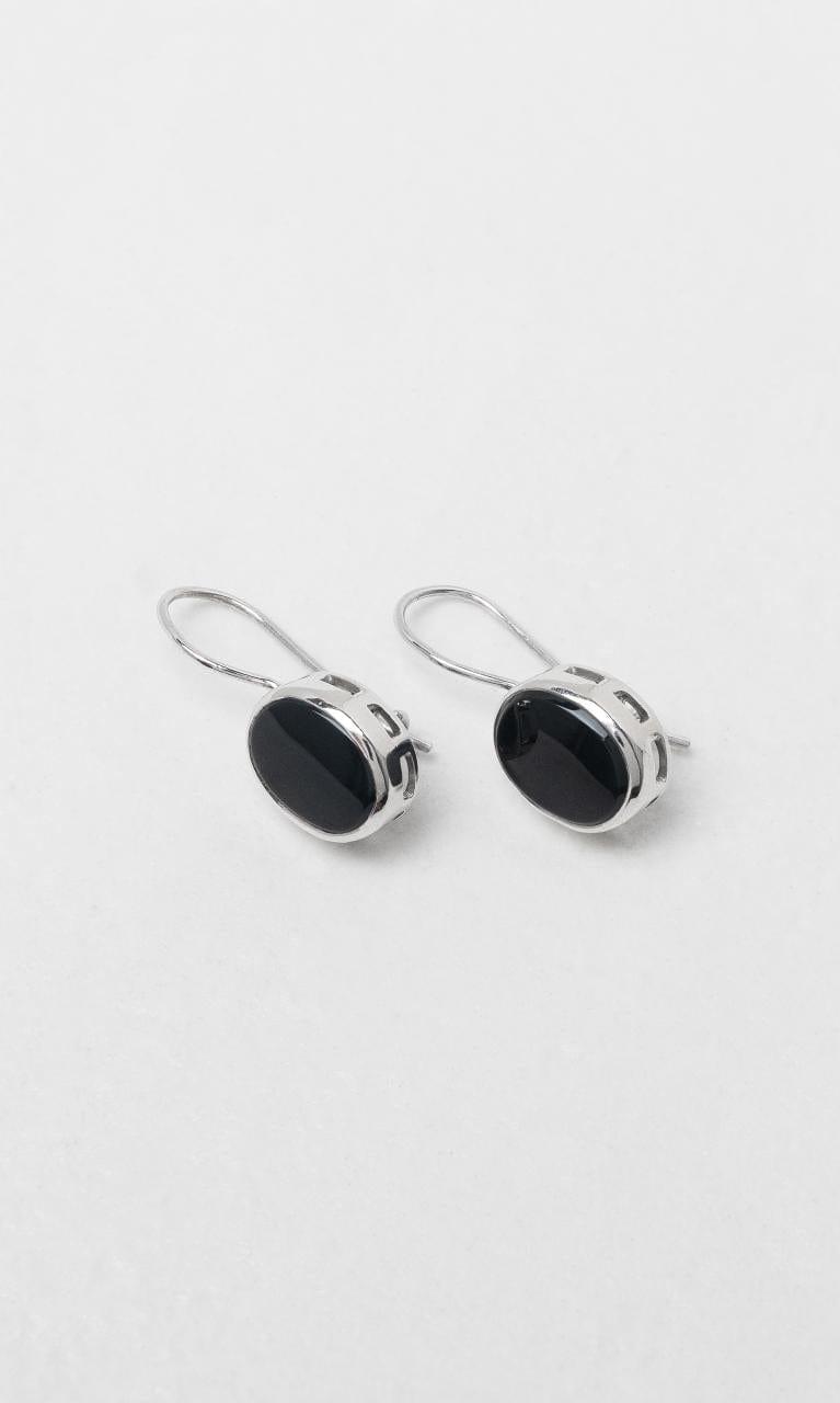 2024 © Hogans Family Jewellers 9K WG Oval Cut Onyx Drop Earrings