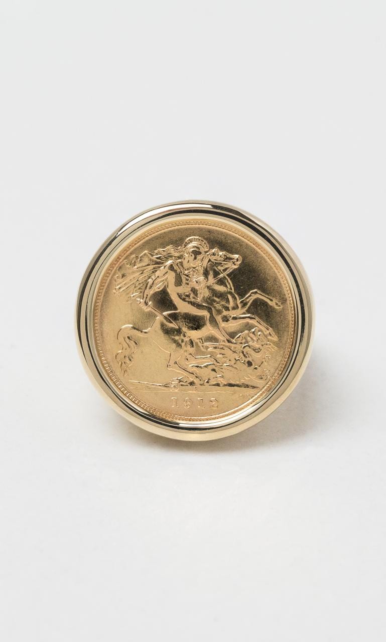 2024 © Hogans Family Jewellers 9K YG 1/2 Sovereign Coin Dress Ring