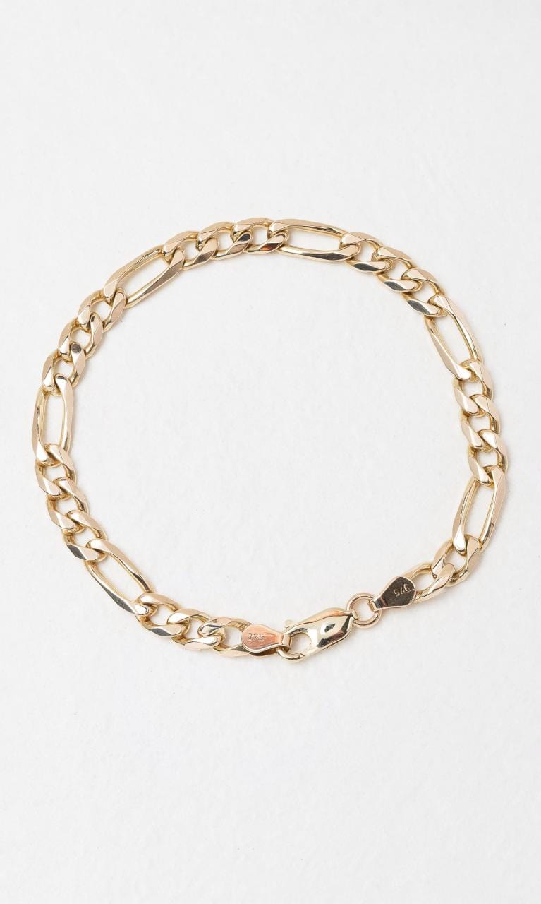 2024 © Hogans Family Jewellers 9K YG 21cm Figaro Link Bracelet