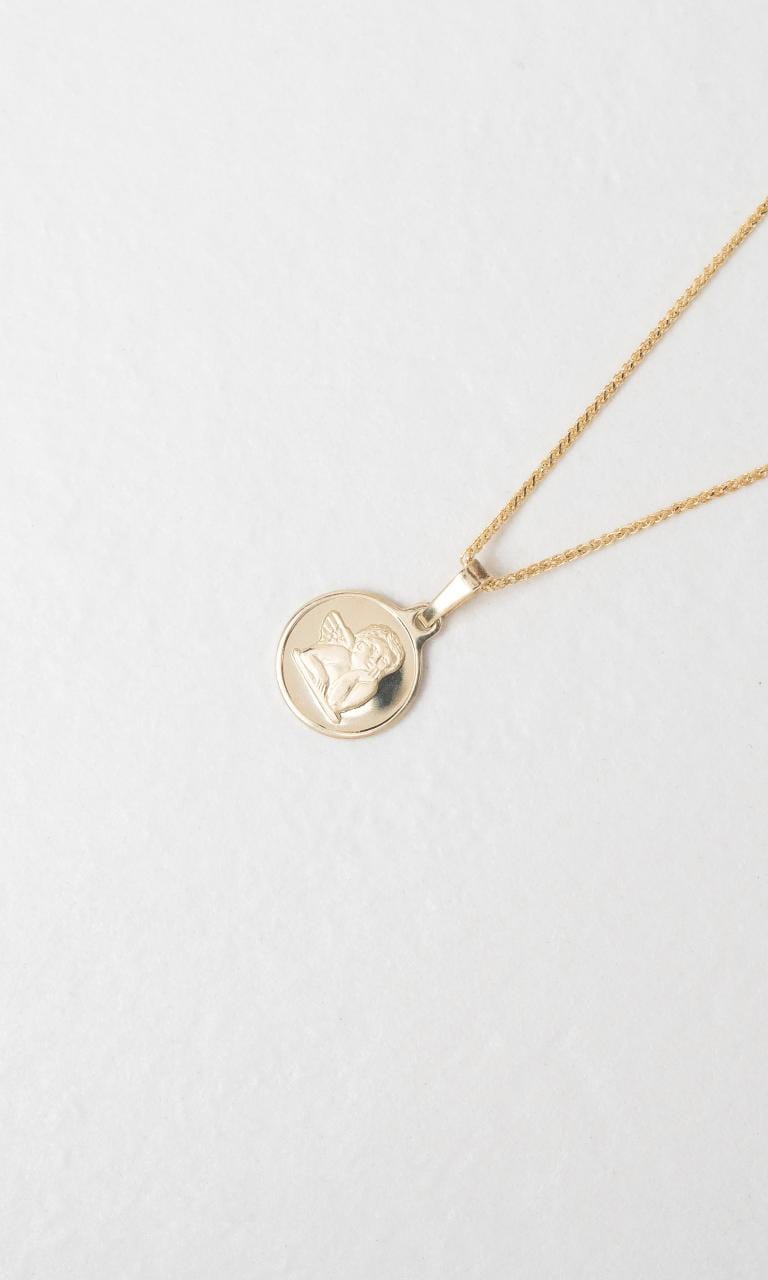 2024 © Hogans Family Jewellers 9K YG Guardian Angel Disc Pendant