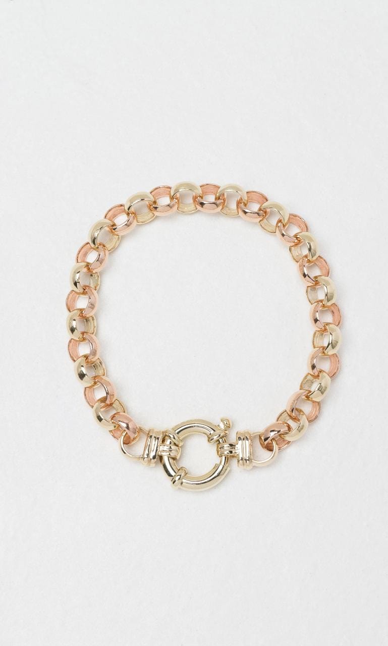 2024 © Hogans Family Jewellers 9K YRG Belcher & Bolt Ring Bracelet