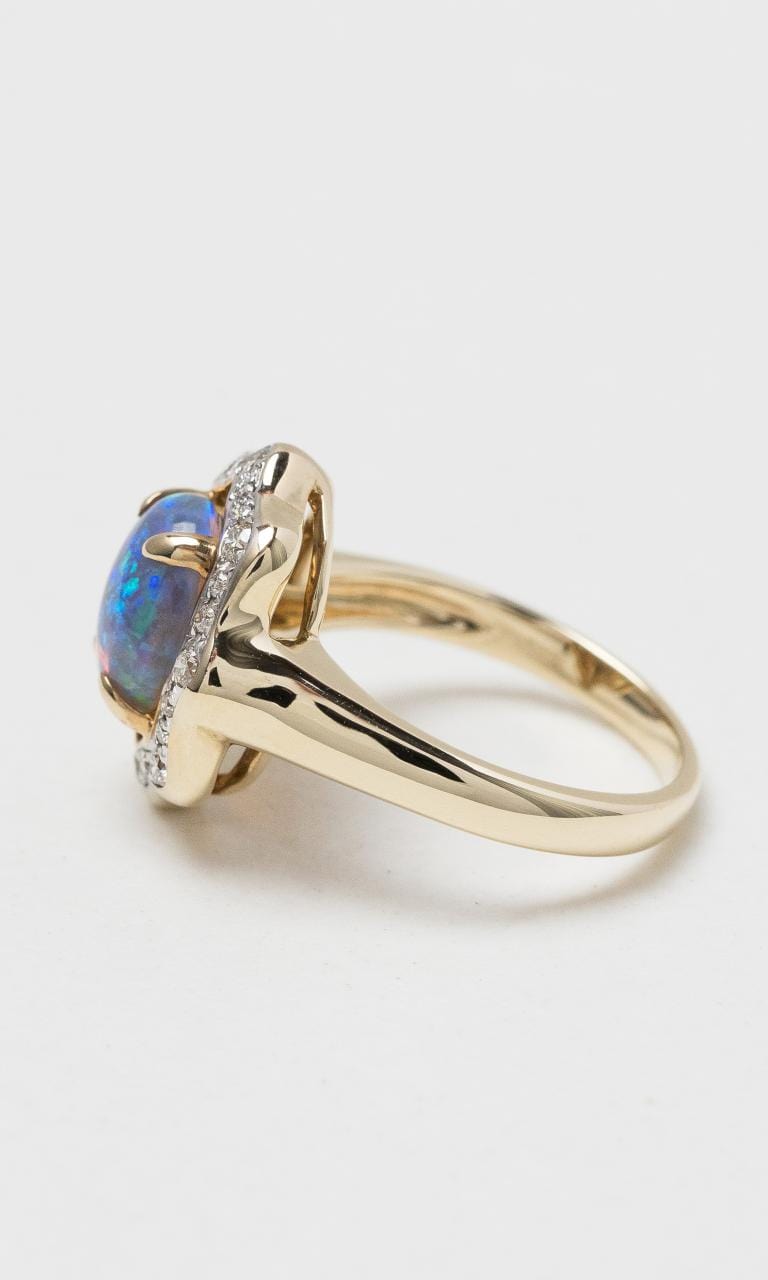 2024 © Hogans Family Jewellers 9K YWG Black Opal Dress Ring