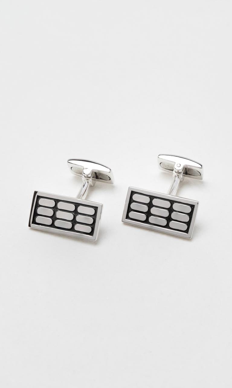 2024 © Hogans Family Jewellers Sterling Silver Black Enamel Cuff Links