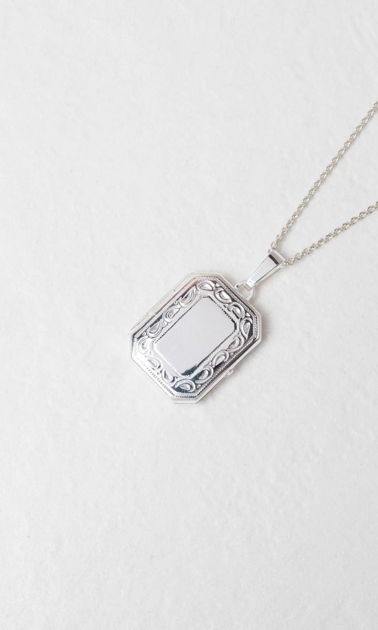 Sterling Silver Engraved Rectangular Locket | Hogans Family Jewellers