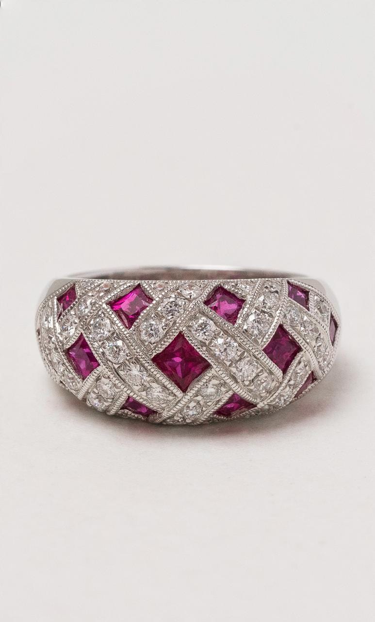 Hogans Family Jewellers 14K WG Ruby and Diamond Dress Ring