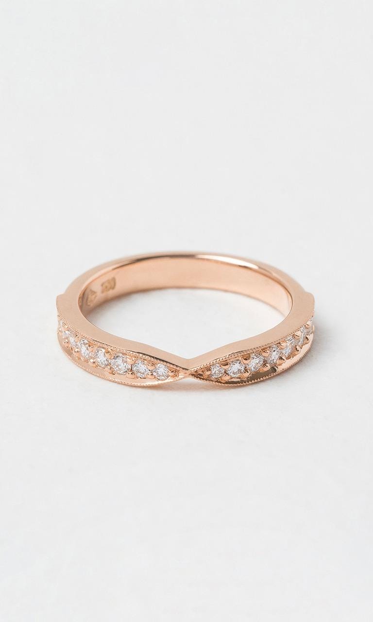 Hogans Family Jewellers 18K RG 0.37ct TDW Round Brilliant Cut Diamond Pinched Band