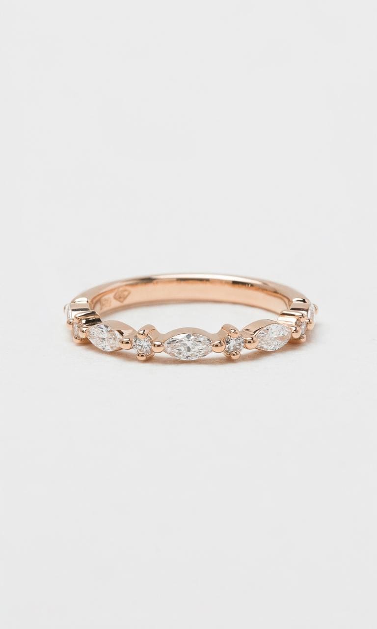 Hogans Family Jewellers 18K RG 0.41ct TDW Marquise & Round Brilliant Diamond Band
