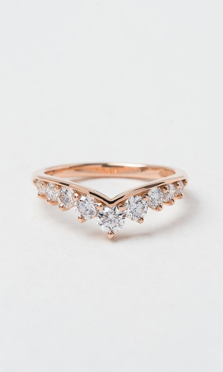 Hogans Family Jewellers 18K RG 0.65ct TDW Round Brilliant Cut Diamond Contoured Band