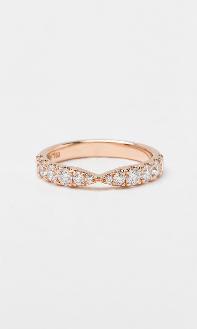 Hogans Family Jewellers 18K RG 0.715ct TDW Round Brilliant Diamond Pinched Band