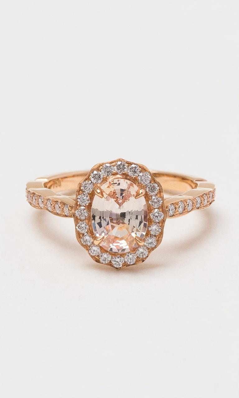 Hogans Family Jewellers 18K RG Antique Style Apricot Sapphire Ring