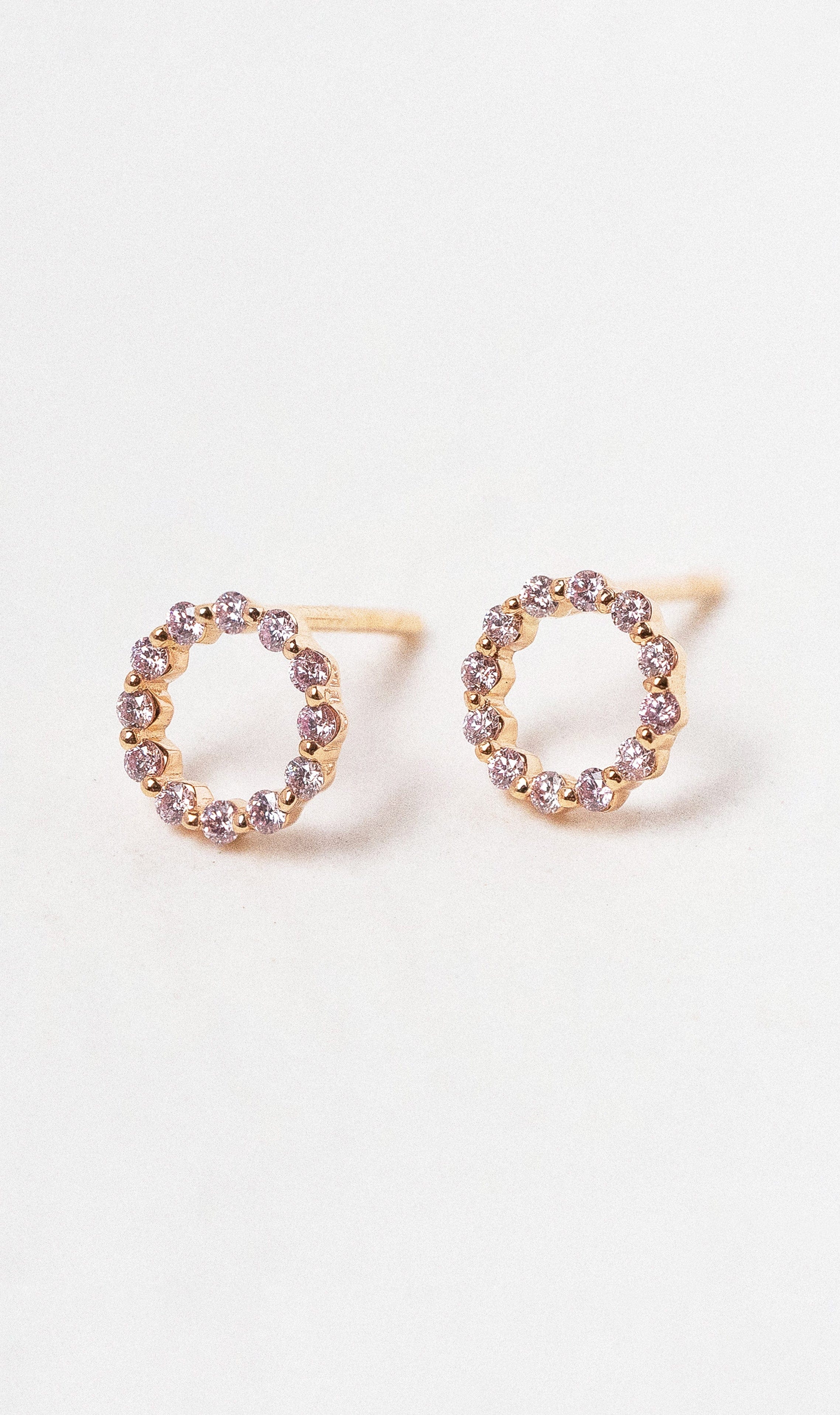 Hogans Family Jewellers 18K RG Argyle Pink Diamond Circular Stud Earrings