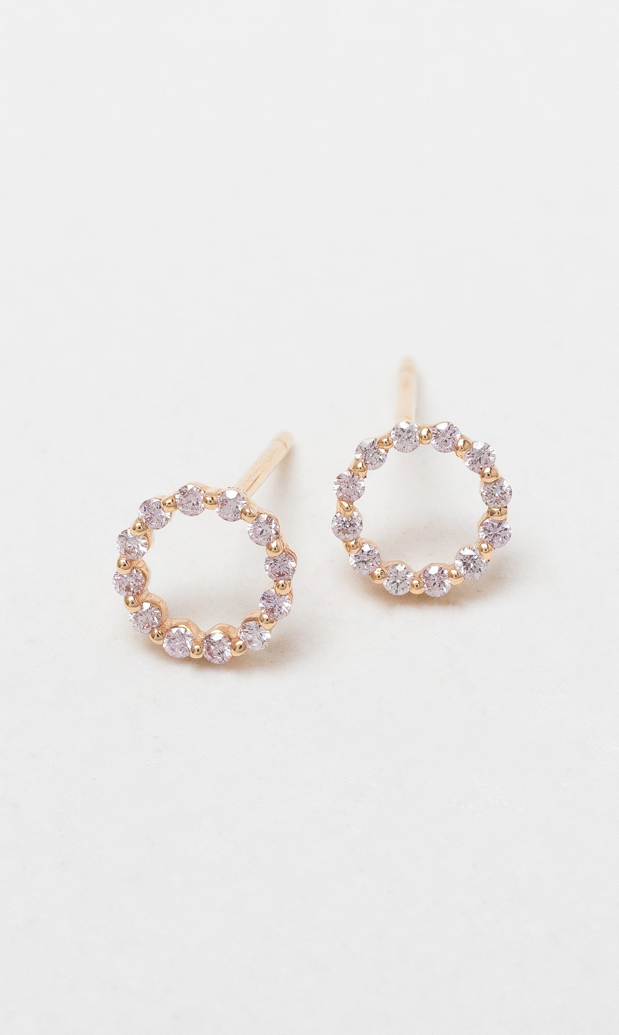 Hogans Family Jewellers 18K RG Argyle Pink Diamond Circular Stud Earrings