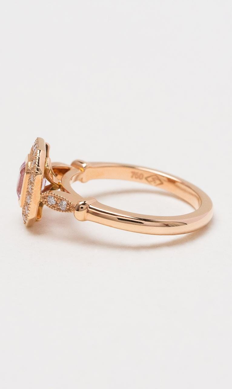 Hogans Family Jewellers 18K RG Art Deco Style Sapphire & Diamond Ring