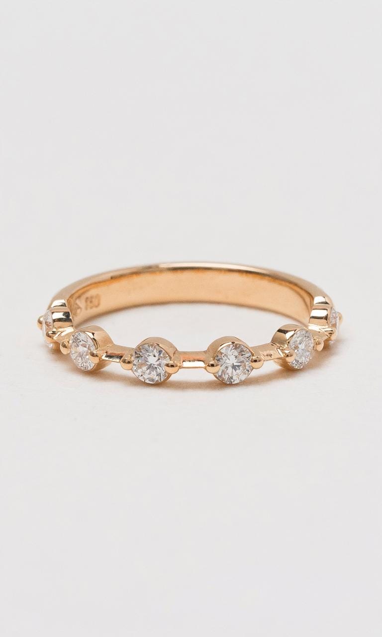 Hogans Family Jewellers 18K RG Dots & Bar Diamond Band