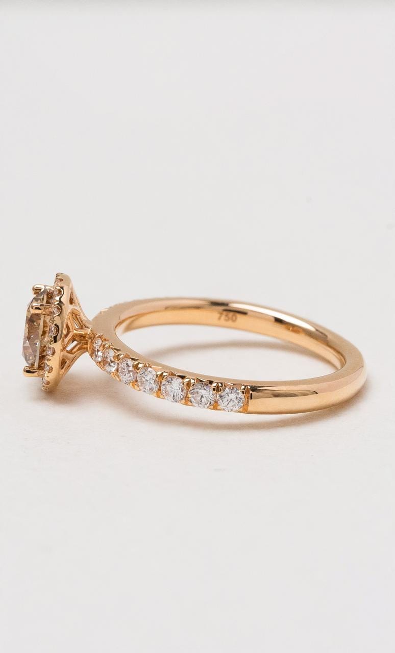 Hogans Family Jewellers 18K RG Halo Champagne Diamond Ring