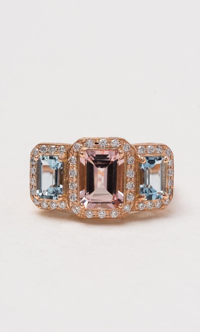 Hogans Family Jewellers 18K RG Morganite Aquamarine Dress Ring