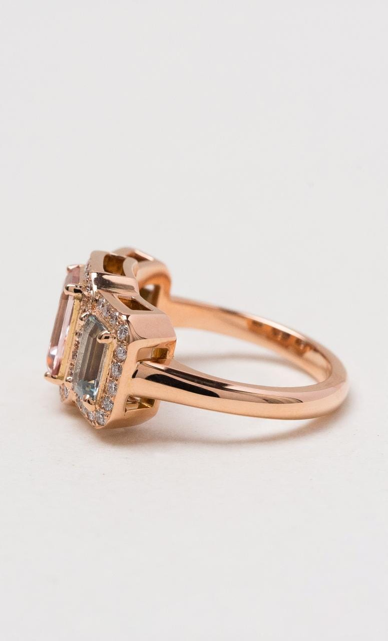 Hogans Family Jewellers 18K RG Morganite Aquamarine Dress Ring