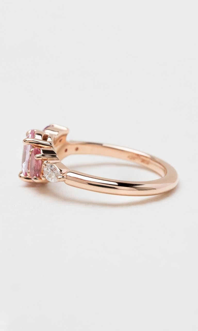 Hogans Family Jewellers 18K RG Pink Sapphire Cluster Ring