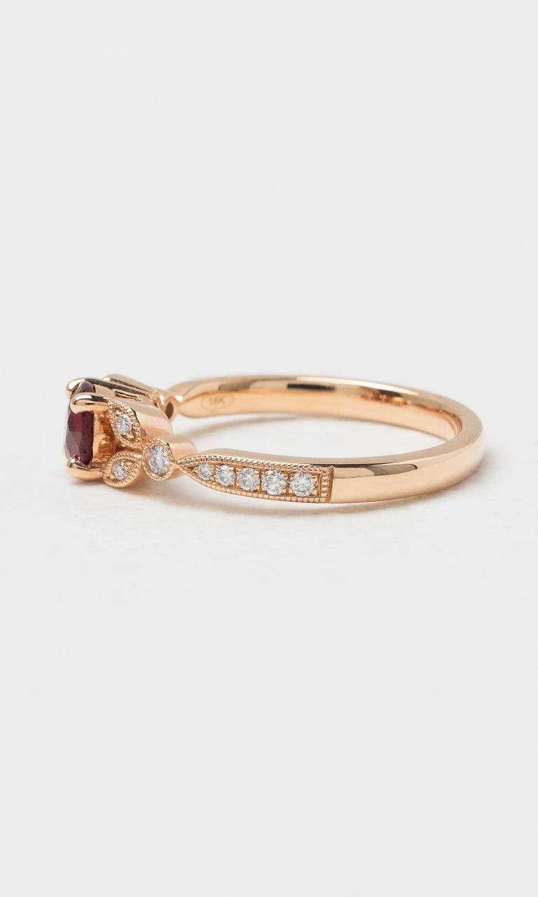 Hogans Family Jewellers 18K RG Round Ruby Ring