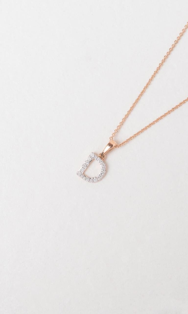 Hogans Family Jewellers 18K RWG 0.13ct TDW 'D' Initial Diamond Set Pendant