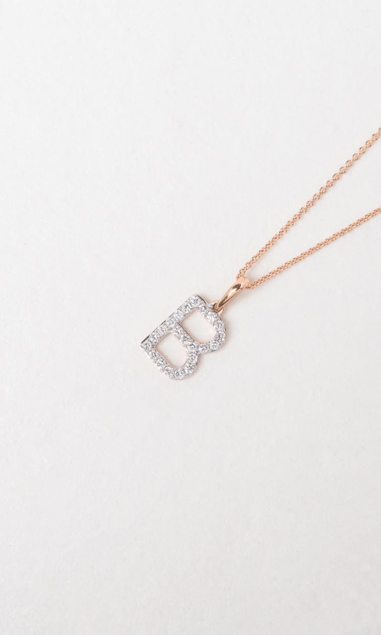 Hogans Family Jewellers 18K RWG 0.35ct TDW 'B' Initial Diamond Set Pendant