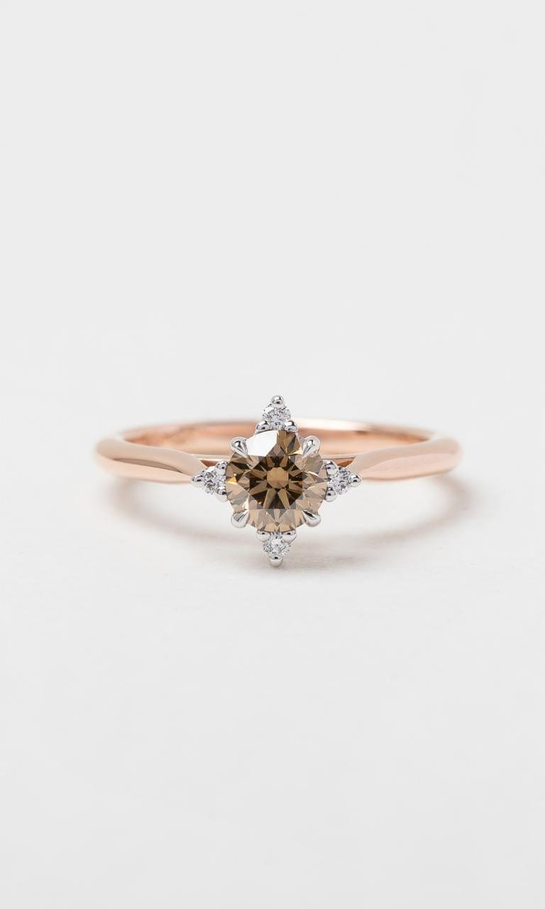 Hogans Family Jewellers 18K RWG 0.54ct TDW Round Brilliant Champagne Diamond Ring
