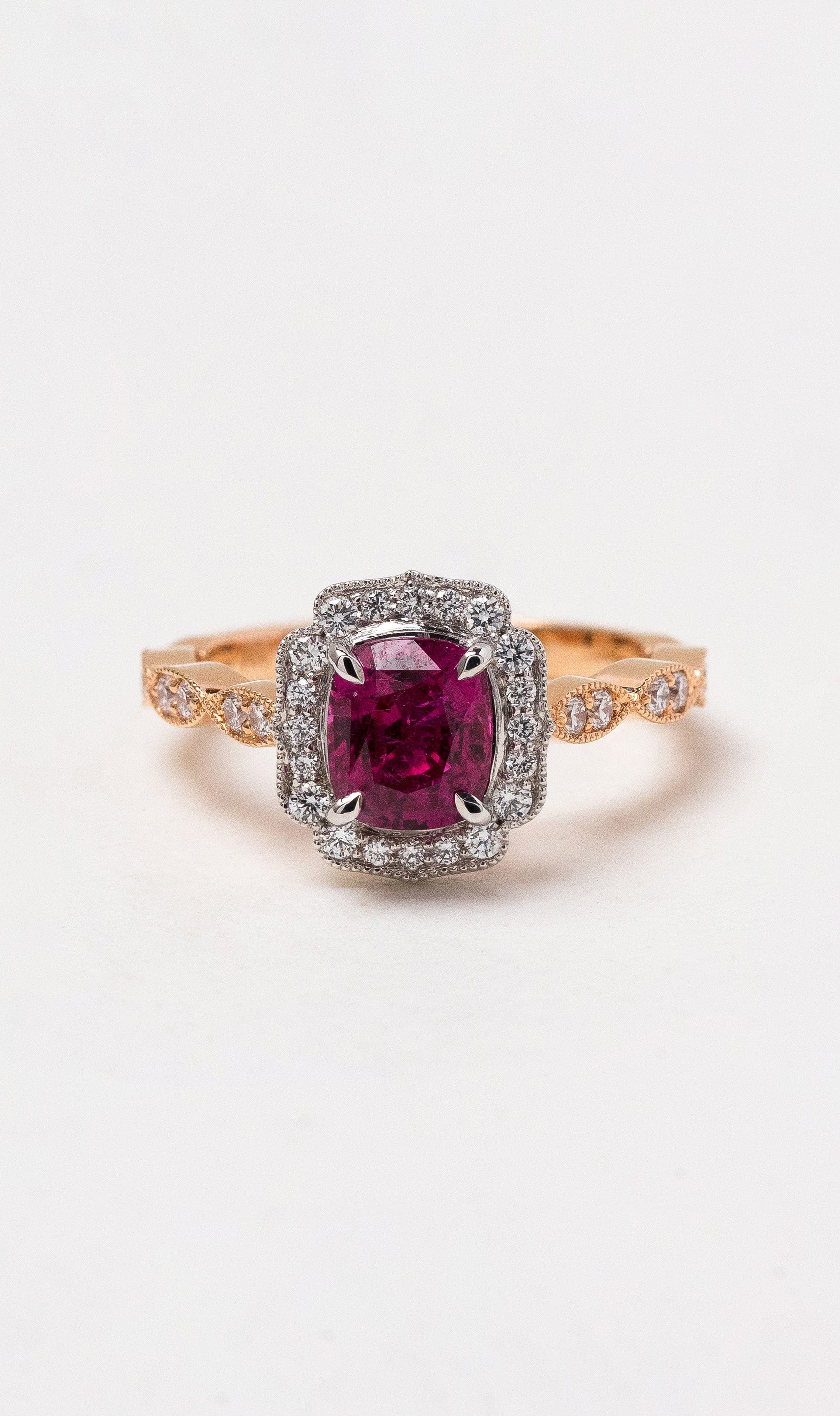 Hogans Family Jewellers 18K RWG Antique Ruby Dress Ring
