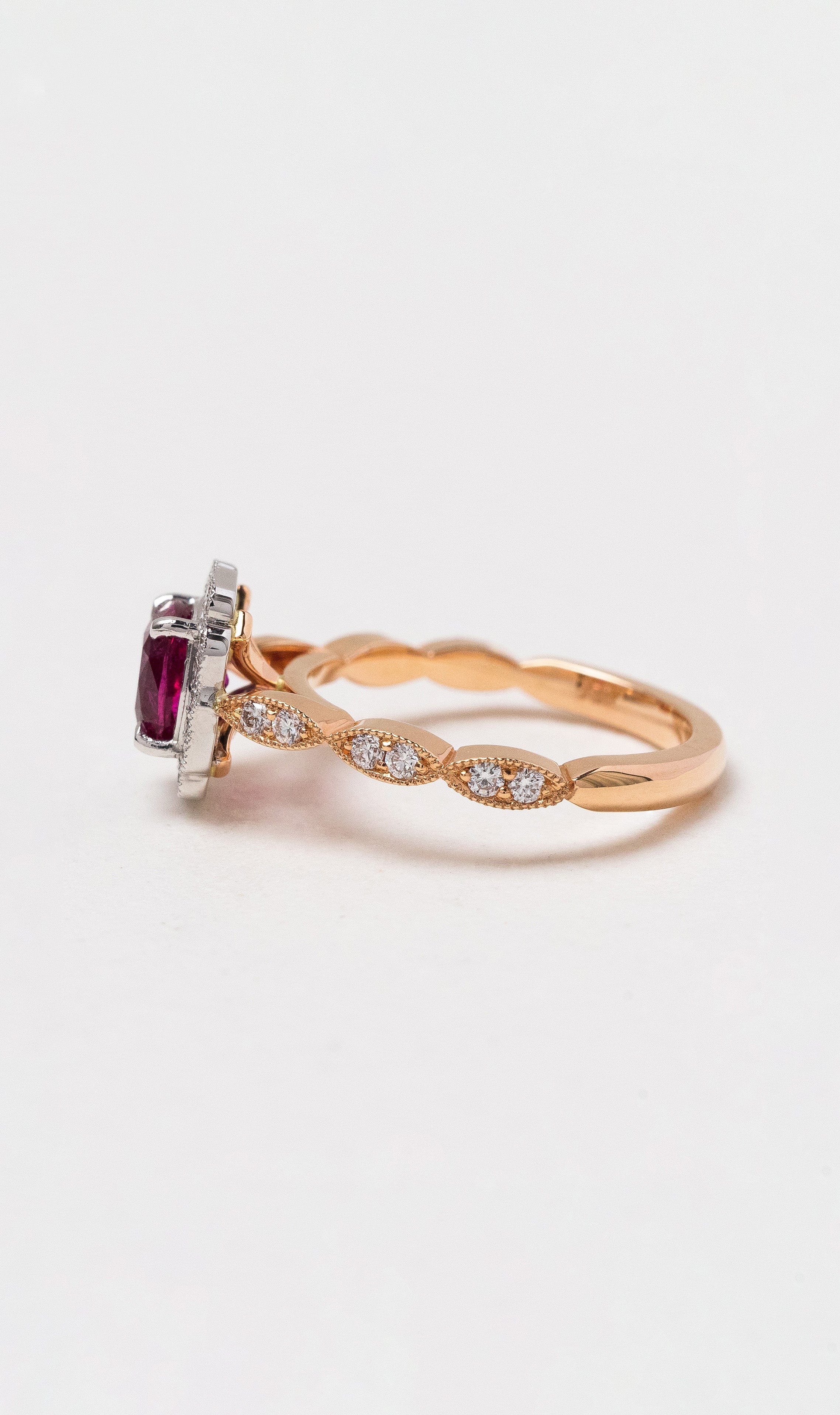 Hogans Family Jewellers 18K RWG Antique Ruby Dress Ring