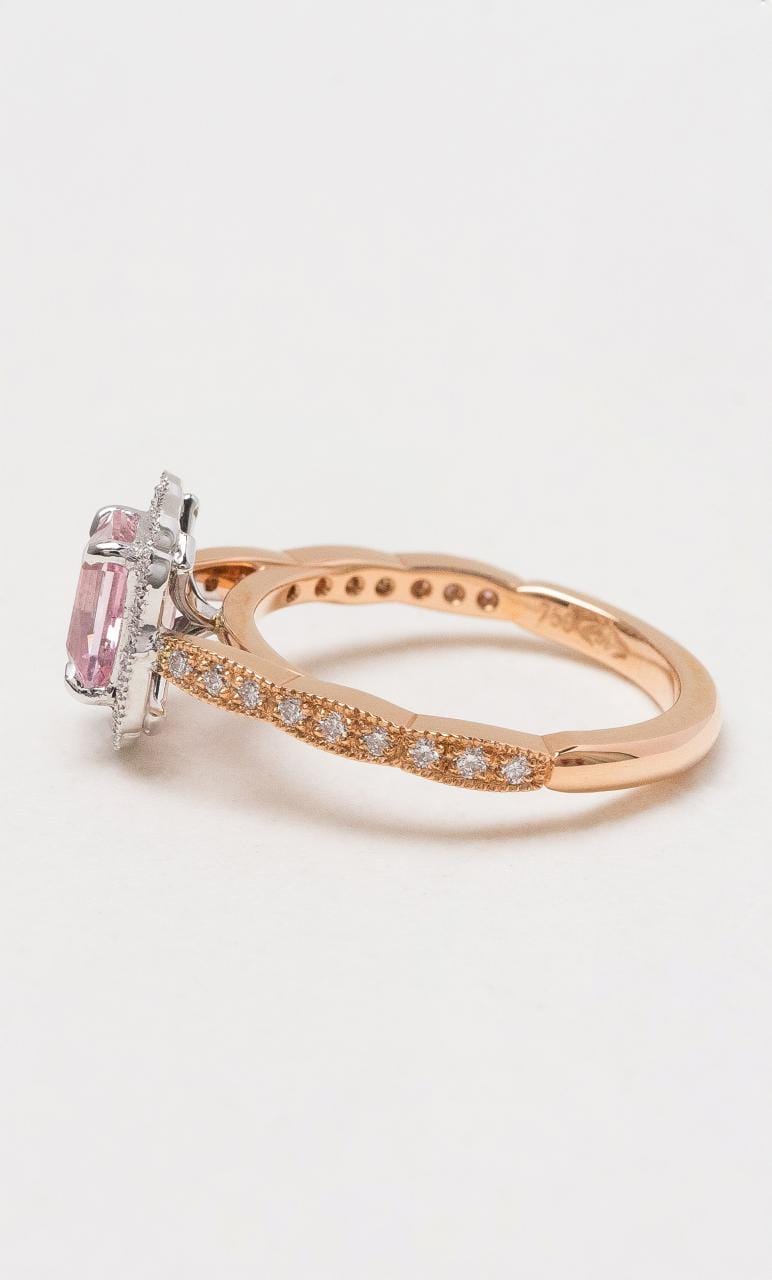 Hogans Family Jewellers 18K RWG Antique Style Peach Sapphire Ring