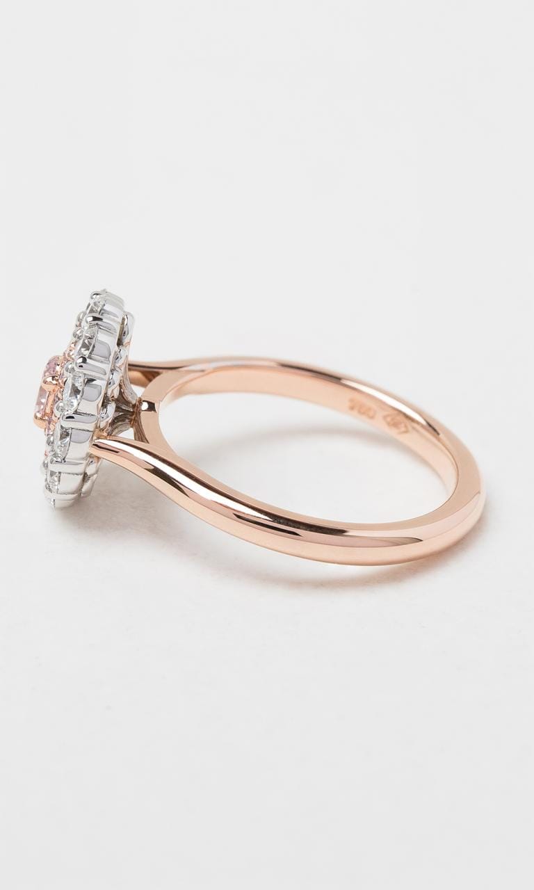 Hogans Family Jewellers 18K RWG Argyle-Certified Oval Cut Pink Diamond Cluster Ring