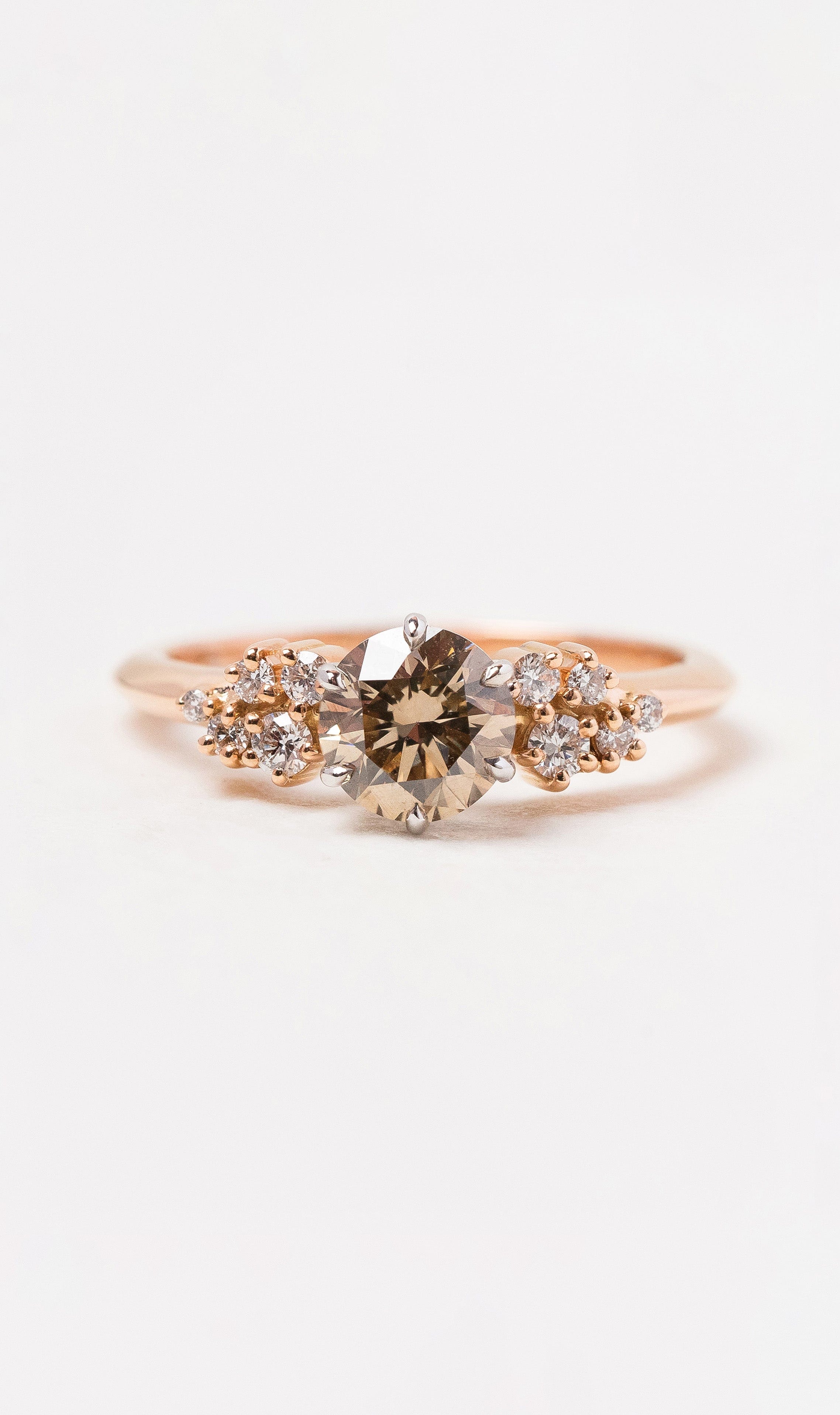 Hogans Family Jewellers 18K RWG Champagne Diamond Ring