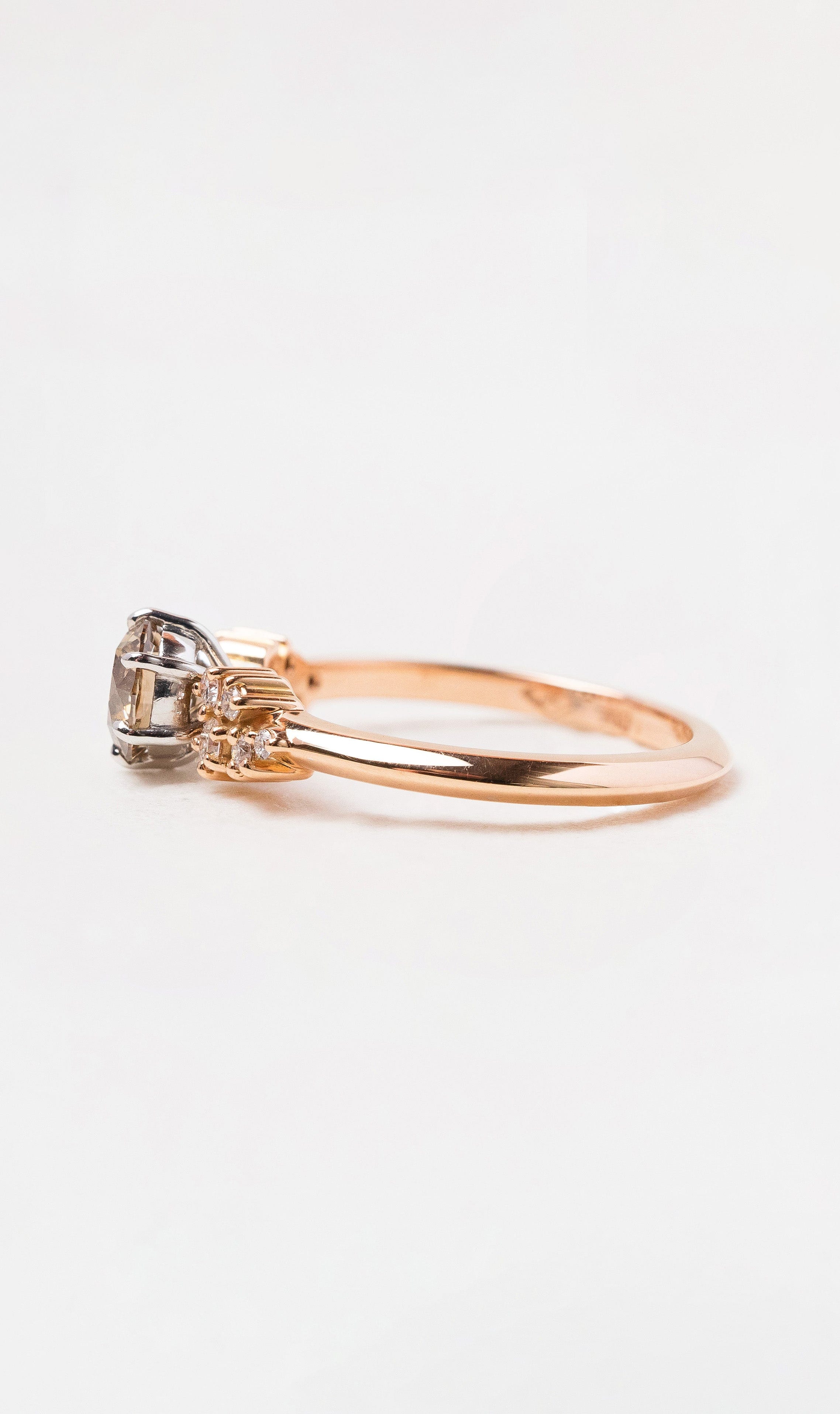 18K RWG Champagne Diamond Ring Hogans Family Jewellers