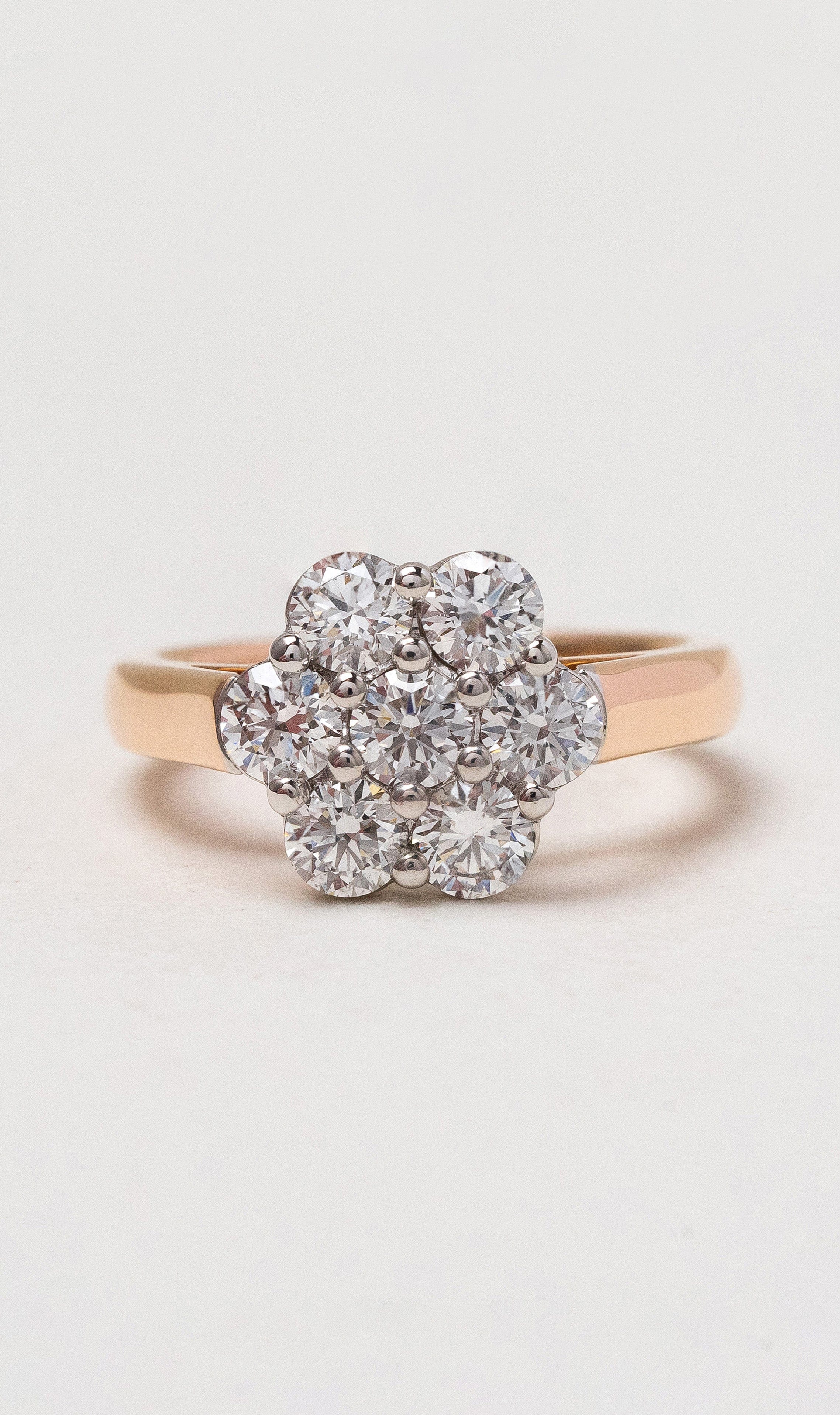 Hogans Family Jewellers 18K RWG Diamond Cluster Ring