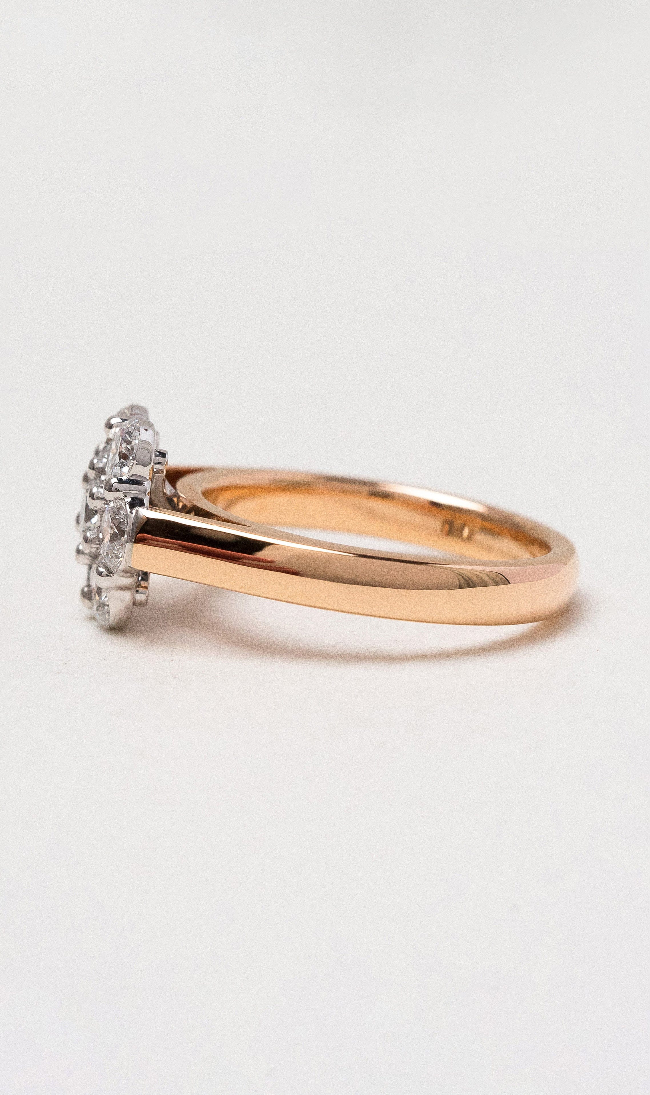 Hogans Family Jewellers 18K RWG Diamond Cluster Ring