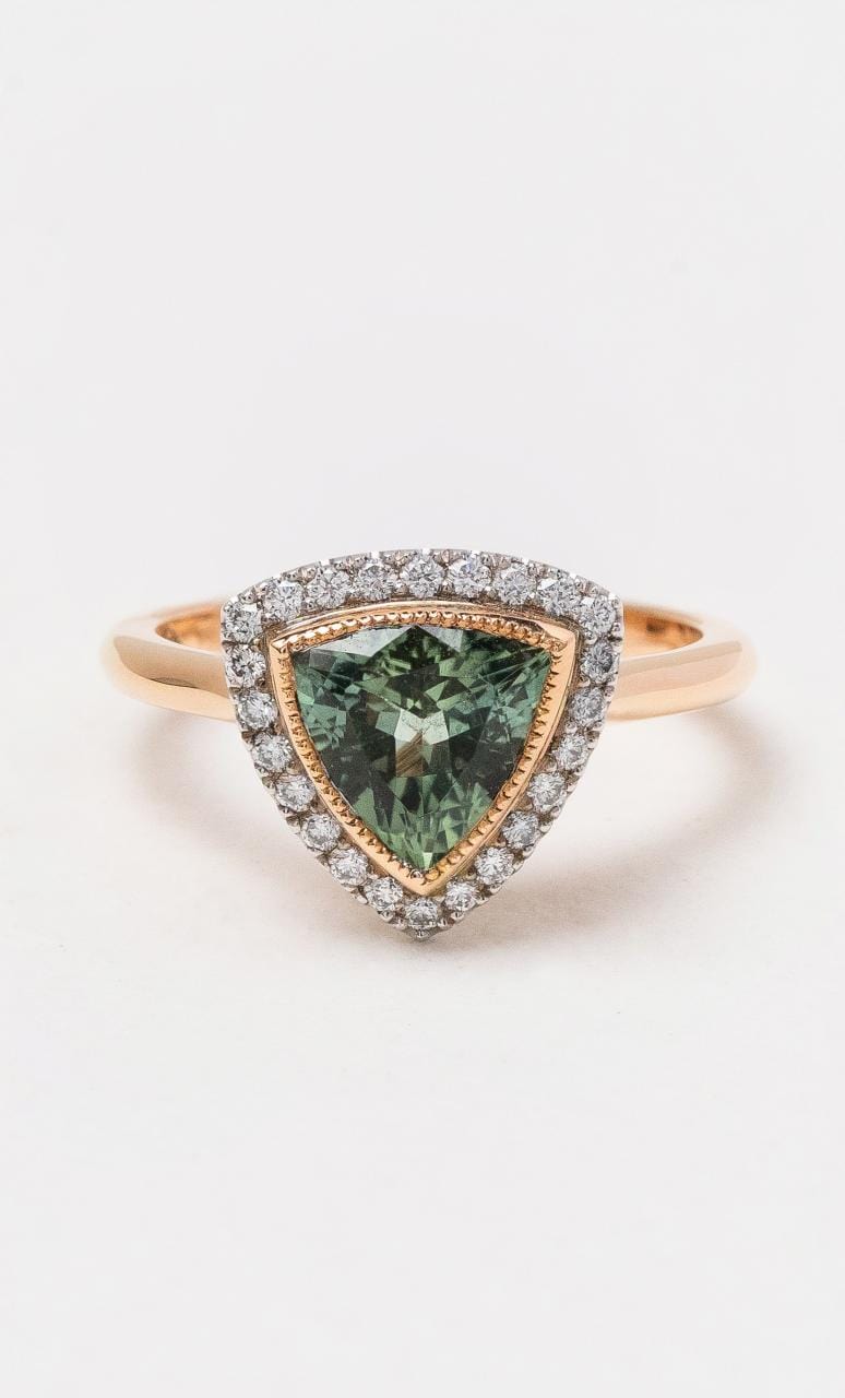 Hogans Family Jewellers 18K RWG Green Tourmaline Ring