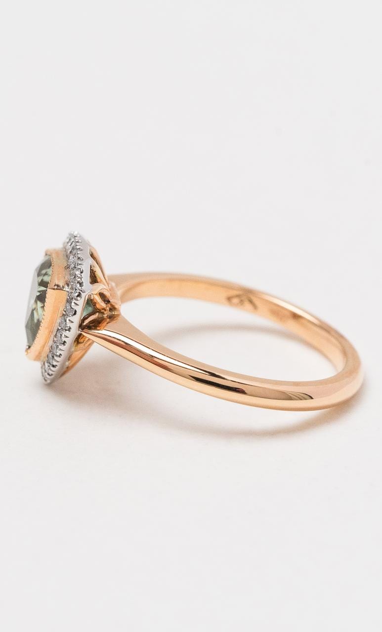 Hogans Family Jewellers 18K RWG Green Tourmaline Ring