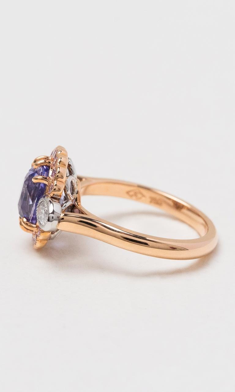 Hogans Family Jewellers 18K RWG Lilac Sri Lankan Sapphire Cluster Ring