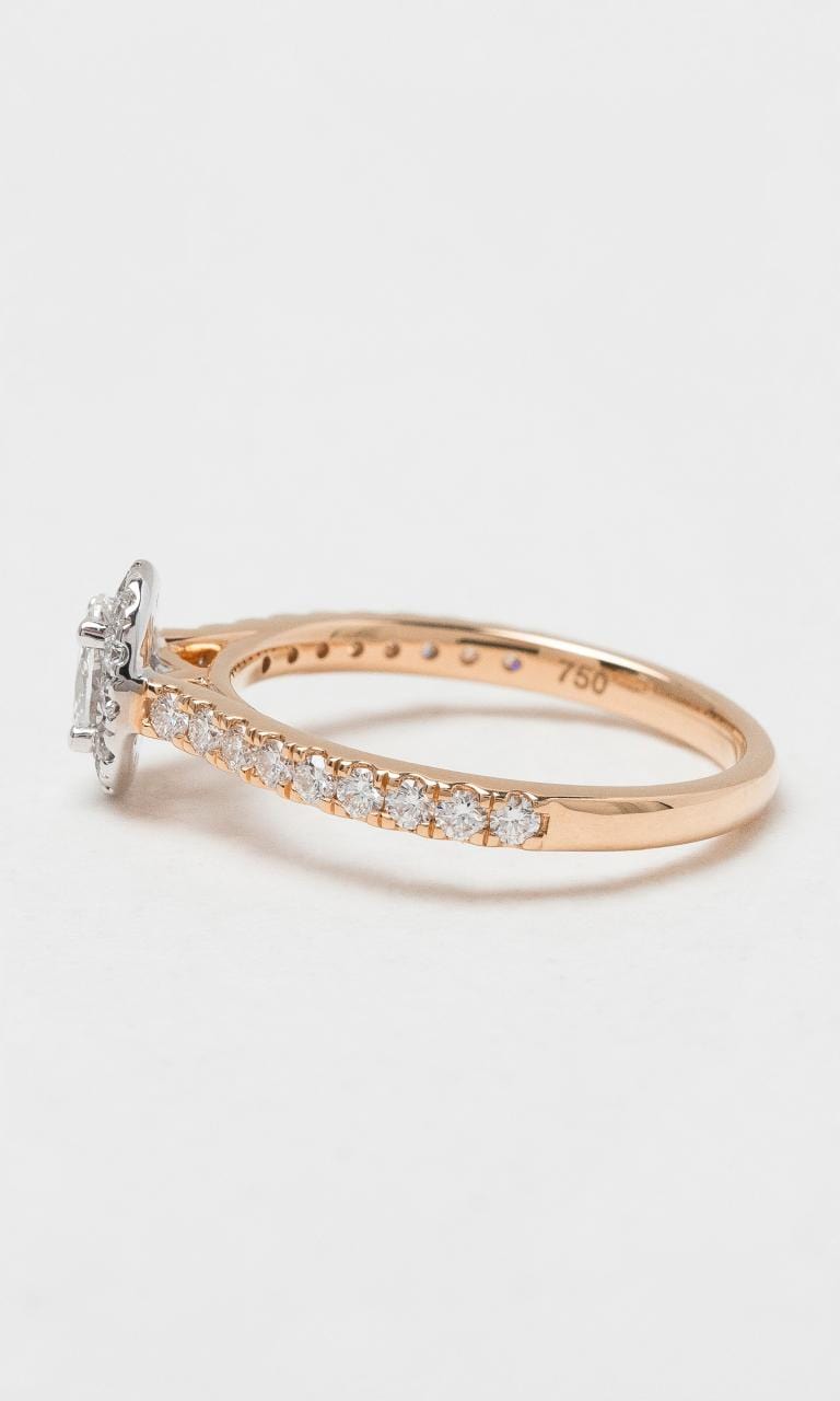 Hogans Family Jewellers 18K RWG Oval Cut Diamond Halo Style Ring