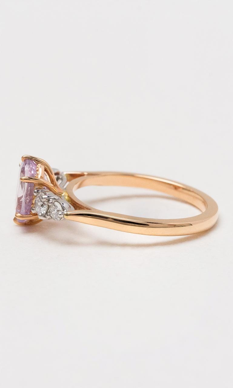 Hogans Family Jewellers 18K RWG Padparadscha Sapphire & Diamond Ring