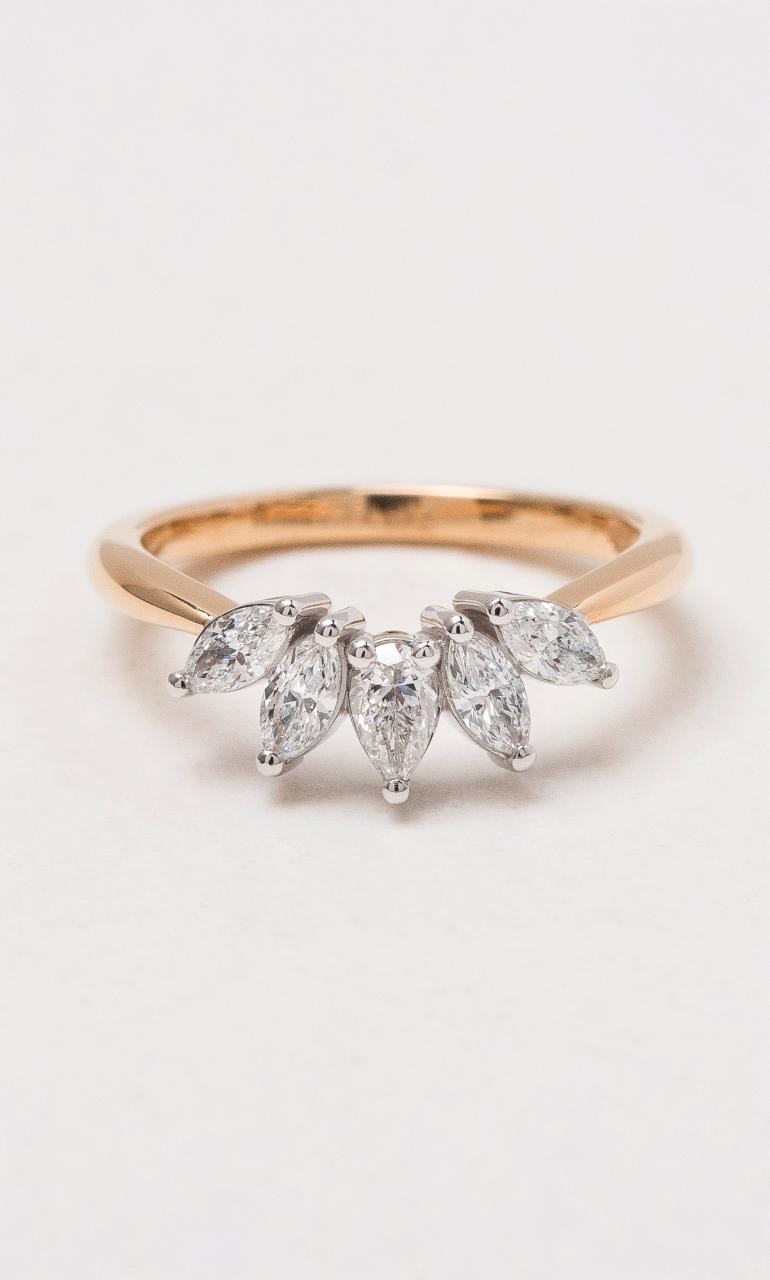 Hogans Family Jewellers 18K RWG Pear & Marquise Diamond Contoured Ring
