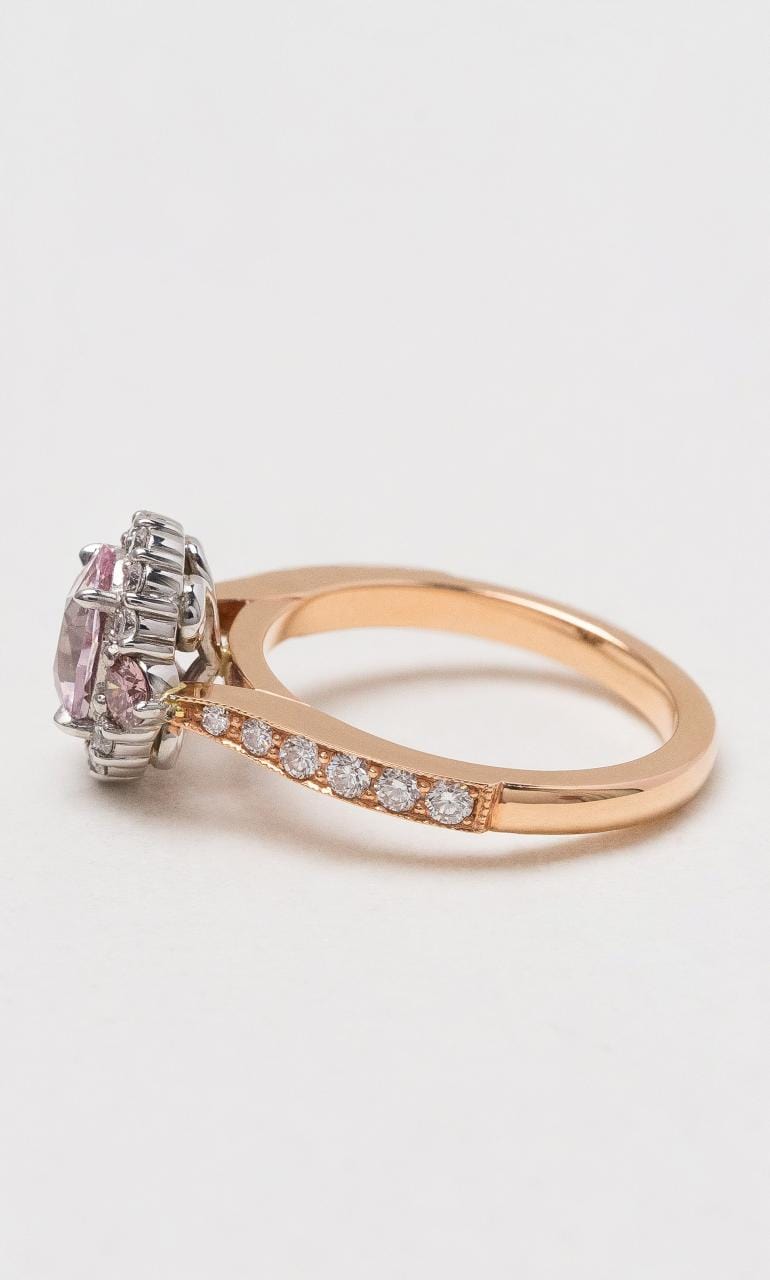 Hogans Family Jewellers 18K RWG Pink Sapphire Cluster Ring