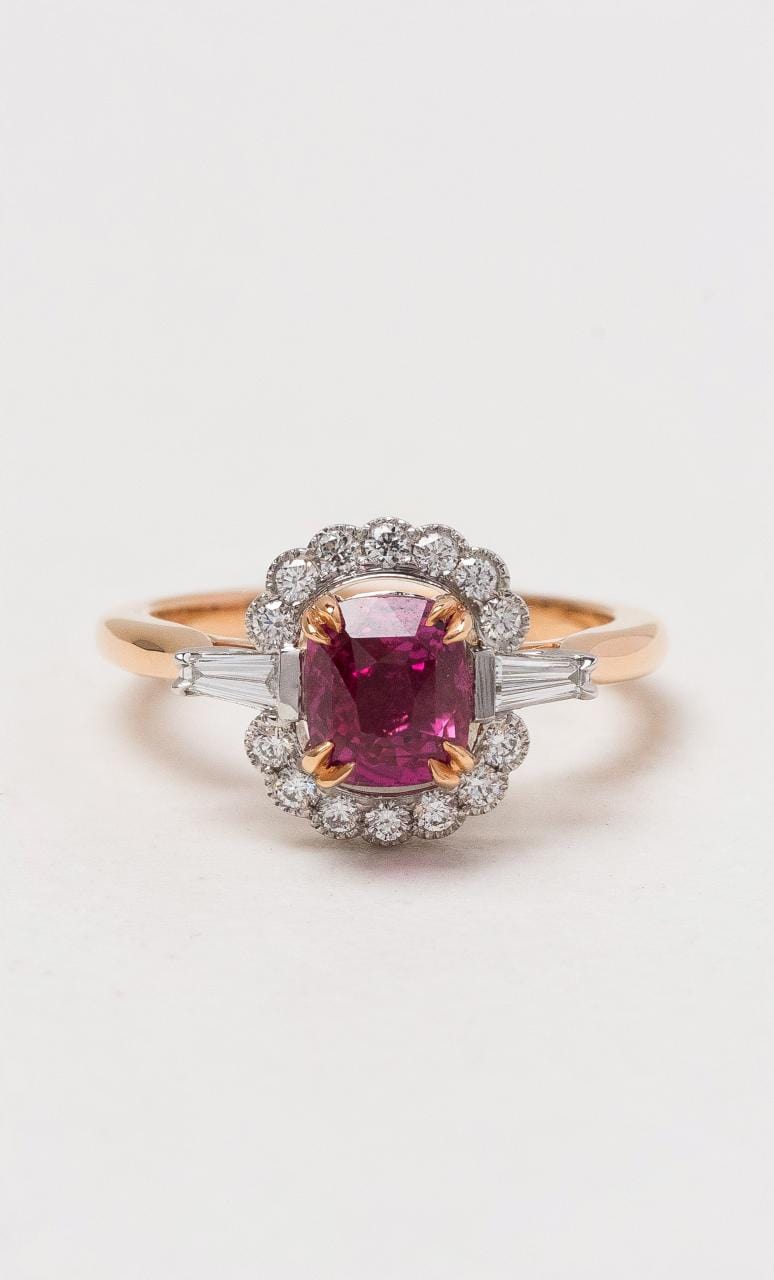 Hogans Family Jewellers 18K RWG Pink Sapphire Ring