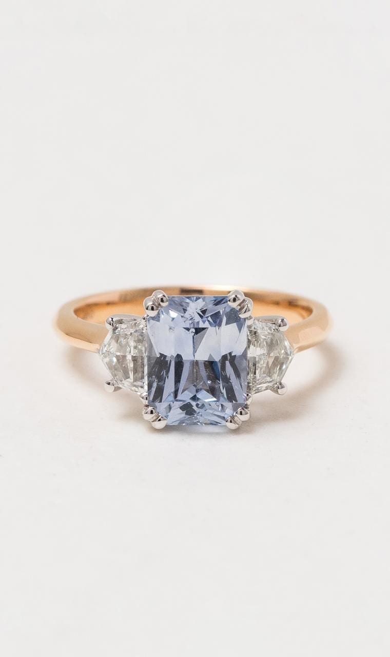 Hogans Family Jewellers 18K RWG Radiant Sapphire Ring
