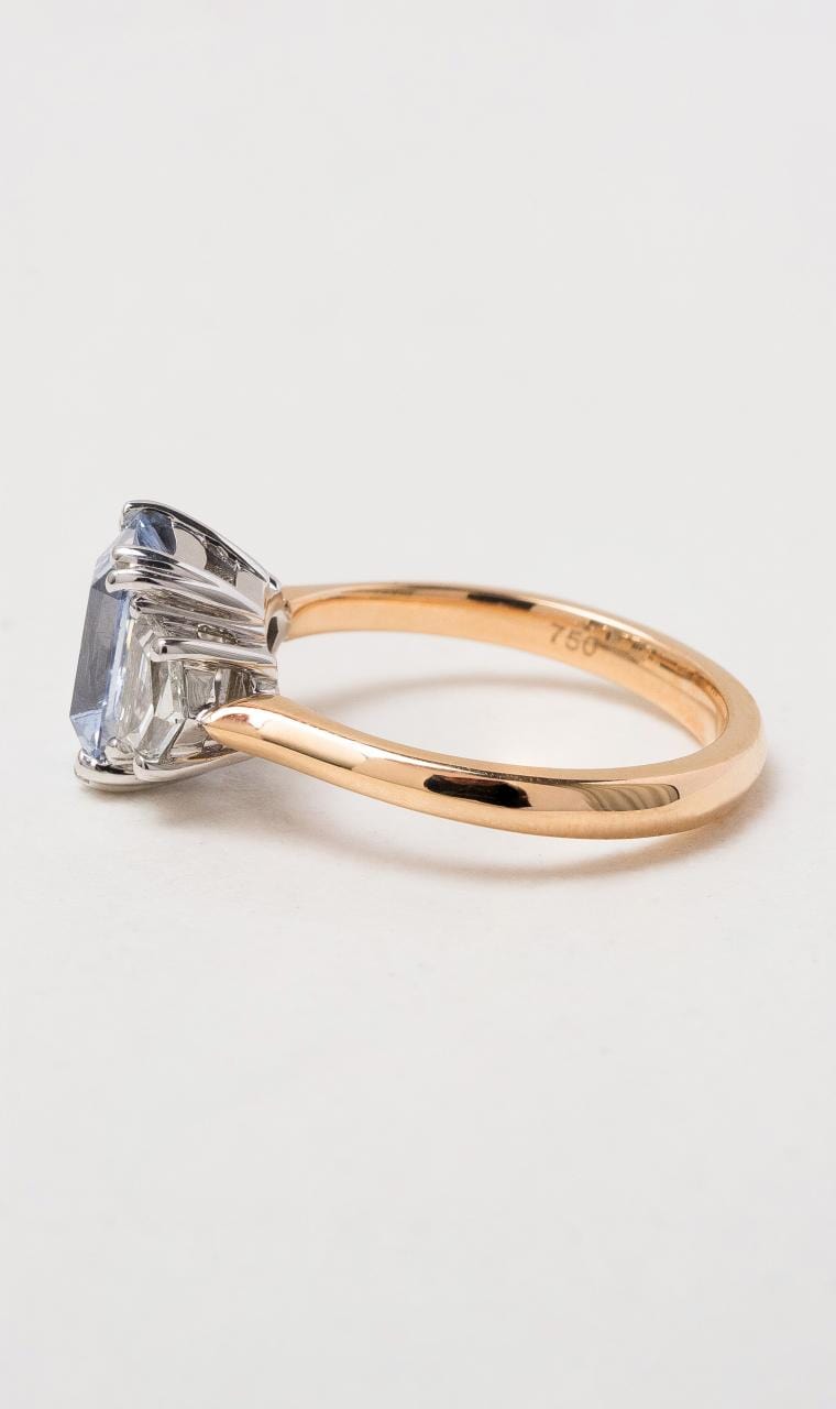 Hogans Family Jewellers 18K RWG Radiant Sapphire Ring