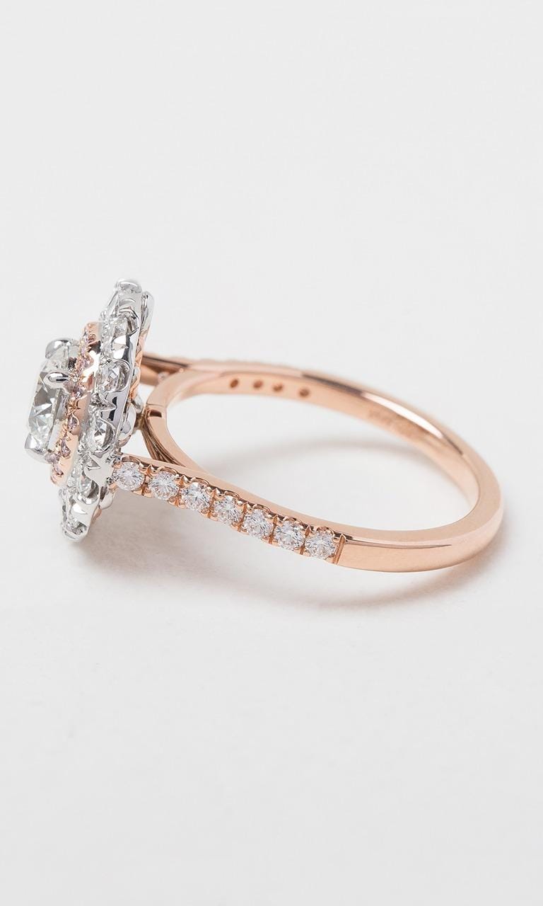 Hogans Family Jewellers 18K RWG Round Brilliant Cut Australian Pink Diamond Cluster Ring