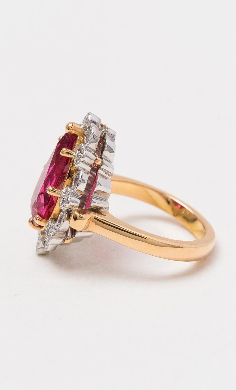 Hogans Family Jewellers 18K RWG Rubellite & Diamond Dress Ring