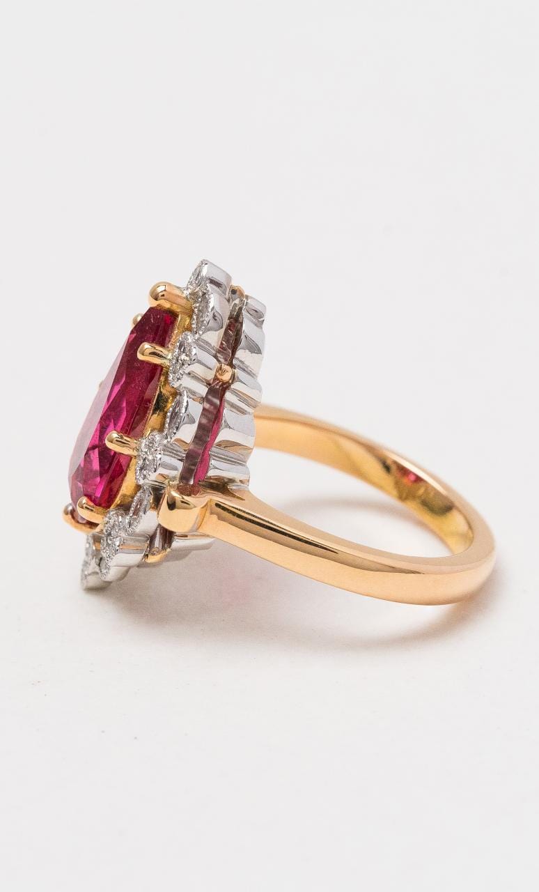 Hogans Family Jewellers 18K RWG Rubellite & Diamond Dress Ring