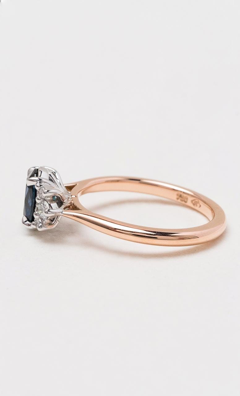 Hogans Family Jewellers 18K RWG Tri Cluster Australian Sapphire Ring