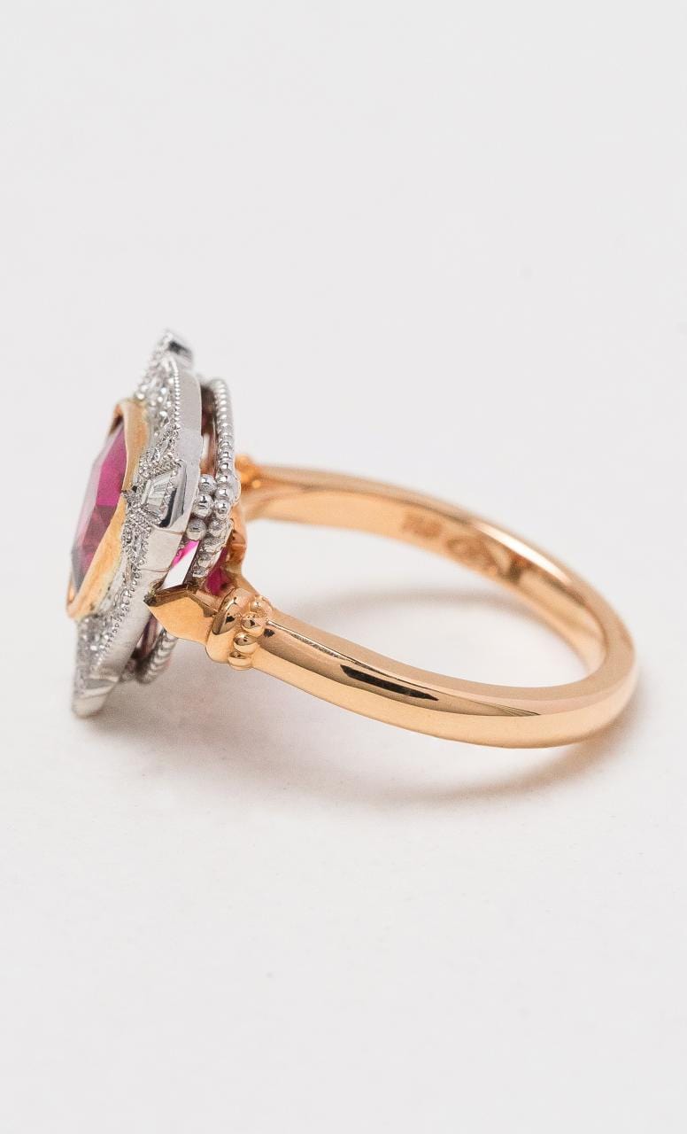 Hogans Family Jewellers 18K RWG Trilliant Rubellite Tourmaline Dress Ring