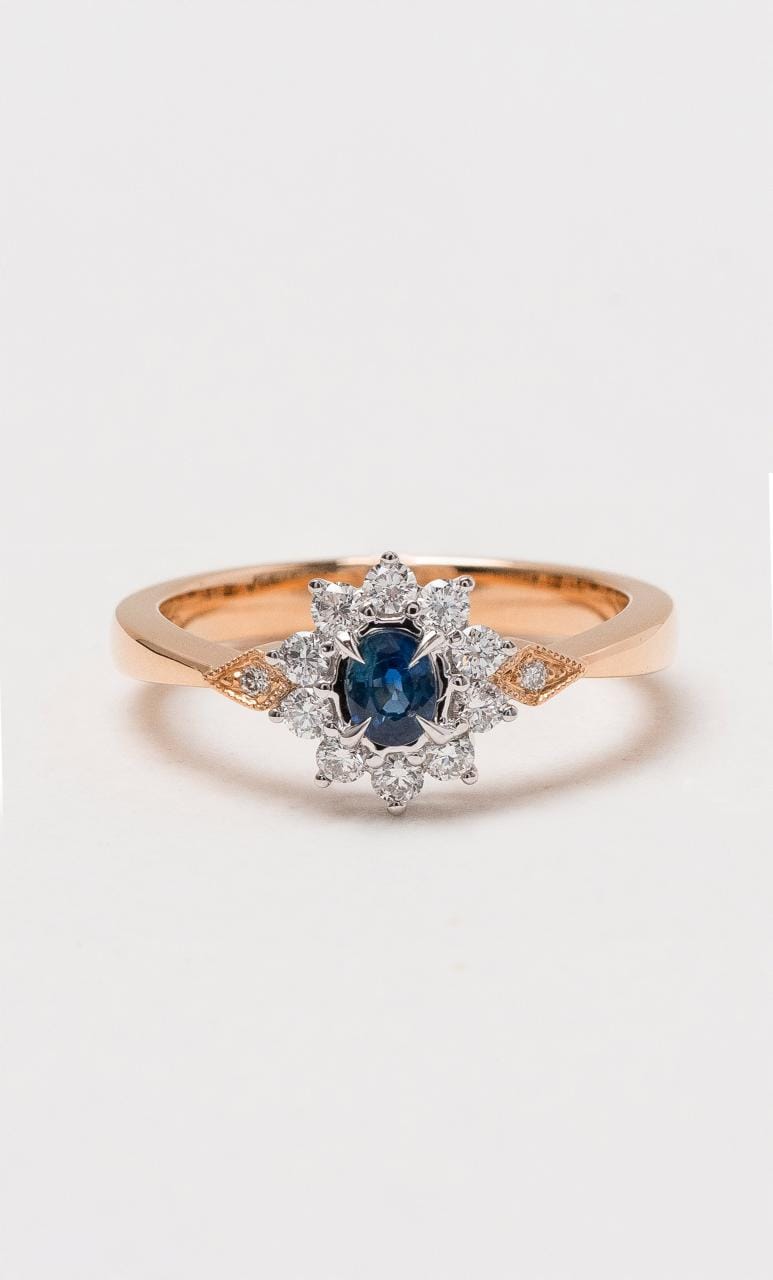 Hogans Family Jewellers 18K RWG Vintage Style Australian Sapphire Ring